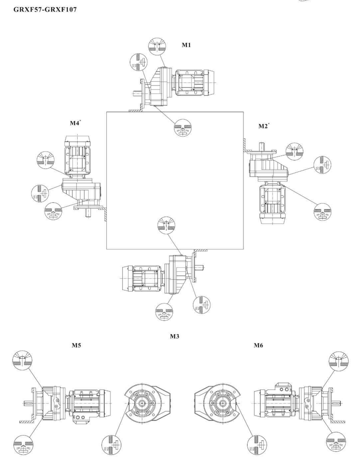 RXF減速機安裝方位 RXF減速機安裝方位